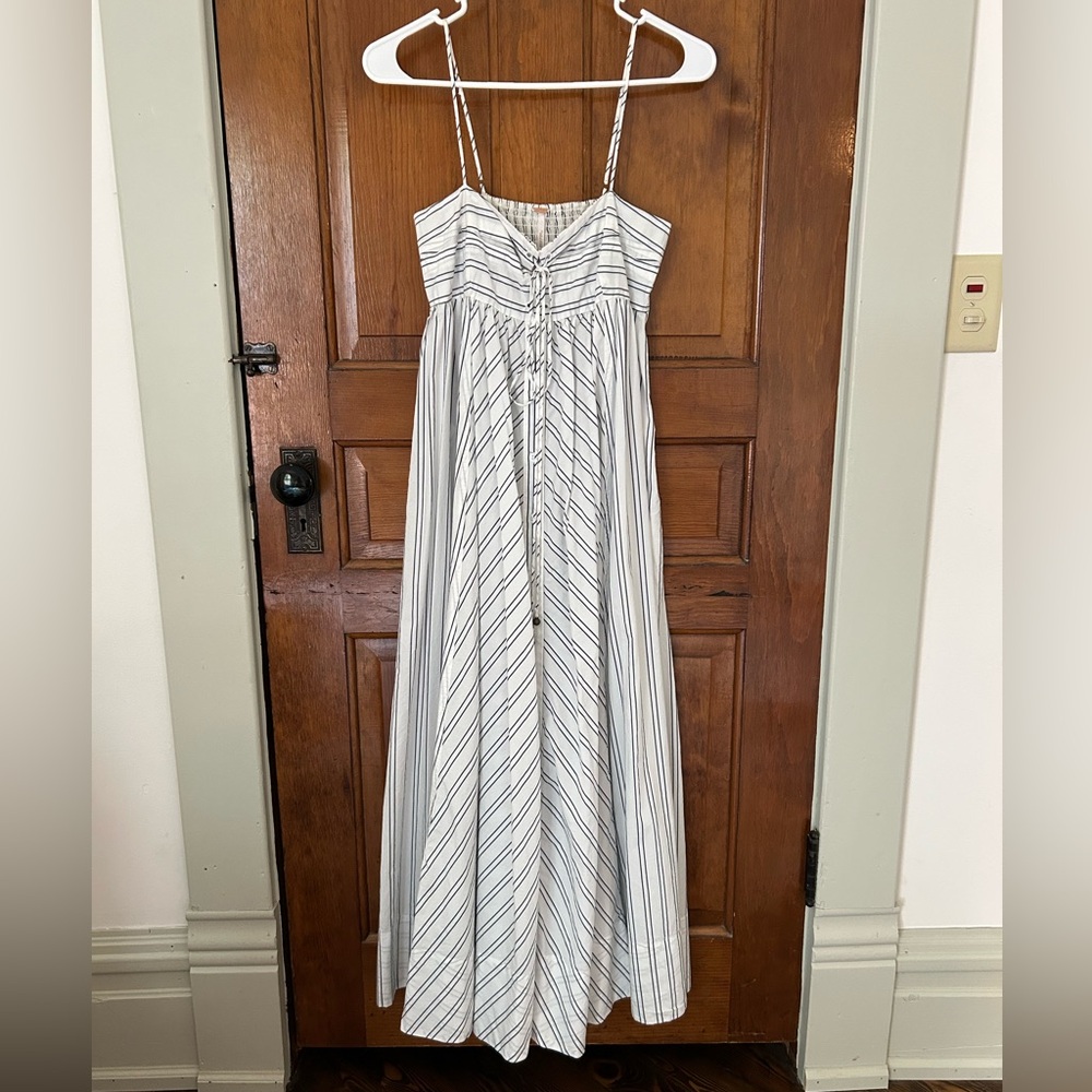 Free People Blue and White Striped Dress